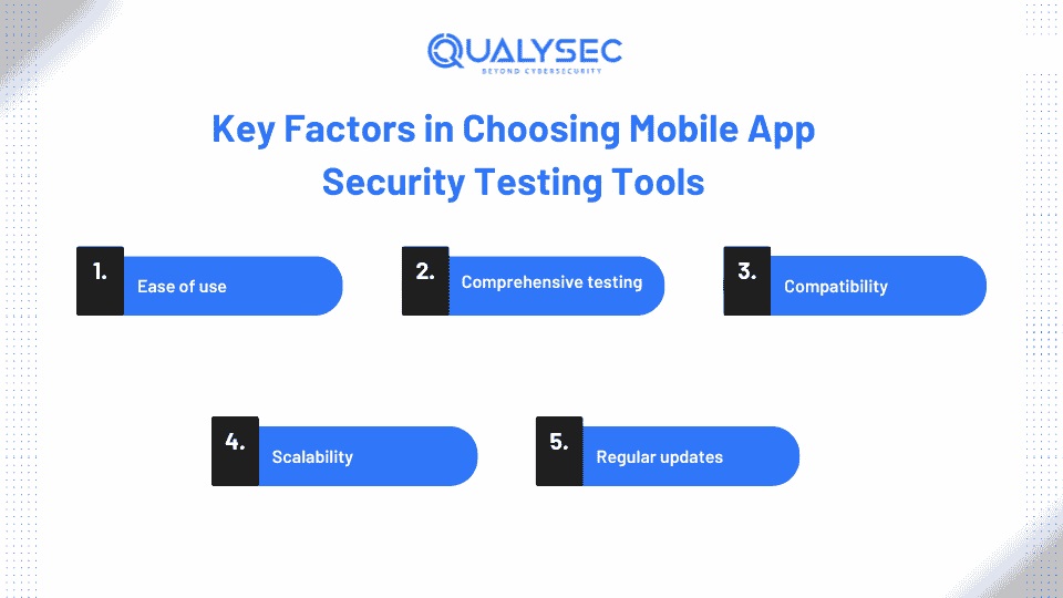 Key Factors in Choosing Mobile App Security Testing Tools