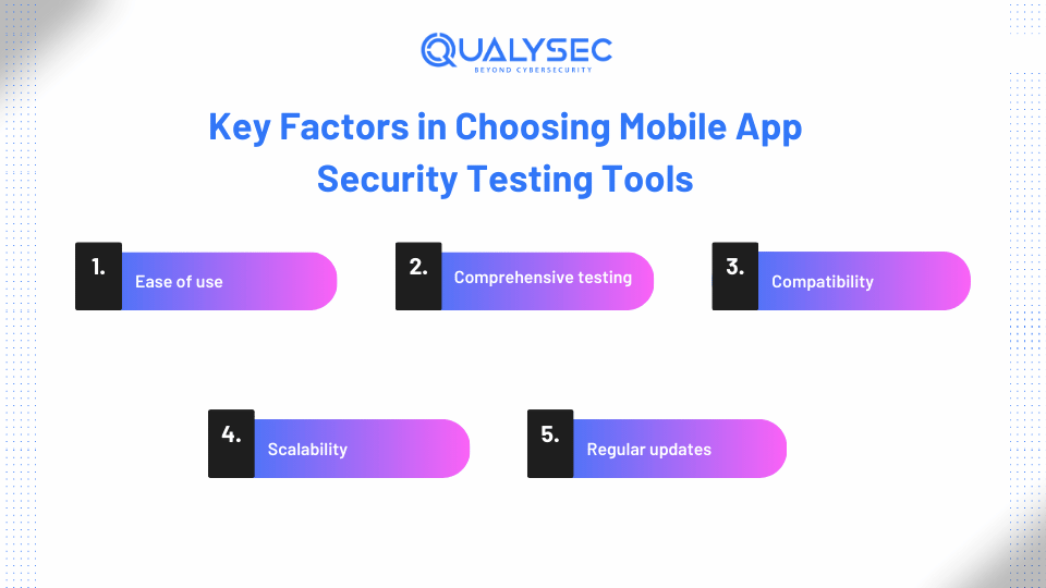 Key Factors in Choosing Mobile App Security Testing Tools